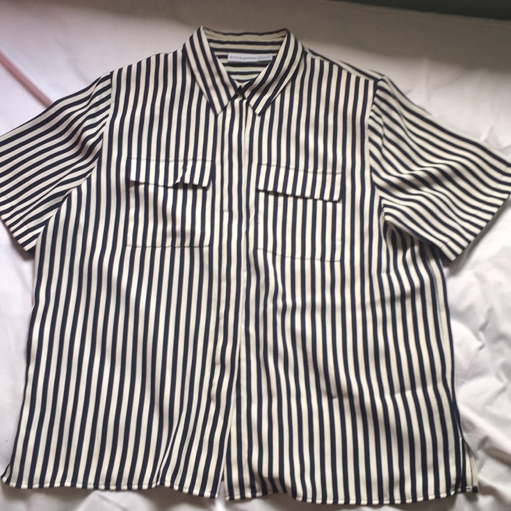 Blue and white striped shirt